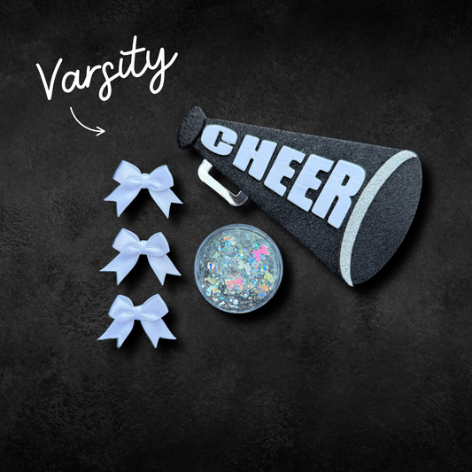 Varsity Pixie Paste™ Hair Glitter – Silver with Bows Football Spirit Glitter | Pixie Paste